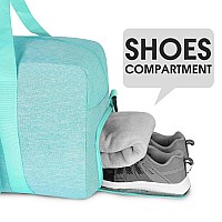 24 Foldable Duffle Bag 60L For Travel Gym Sports Lightweight Luggage Duffel By Wandf 24 Inches 60 Liter Mint Green Denim 24