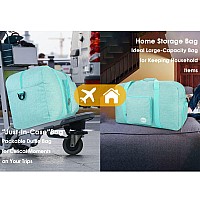 24 Foldable Duffle Bag 60L For Travel Gym Sports Lightweight Luggage Duffel By Wandf 24 Inches 60 Liter Mint Green Denim 24