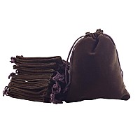 Sansam 20Pcs Brown Drawstrings Velvet Bags For Jewelry Gift Wedding Favors Candy Bags Party Favors 52X72