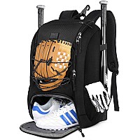 Matein Youth Baseball Bag Softball Bag With Cleats Pocket For Girls Boys Adult Large Baseball Backpack For Men With Fence Ho