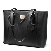 14Inch Laptop Bag For Women Professional Computer Bags Laptop Purse With Padded Compartment Fit Under Airplane Seat Black