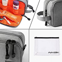 Funkesh Mens Toiletry Bag Waterproof Organizer Bag Travel Shaving Dopp Kit Perfect Travel Accessory Gift Gray