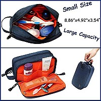 FUNKESH Mens Toiletry Bag Waterproof Organizer Bag Travel Shaving Dopp Kit Perfect Travel Accessory Gift (Dark Blue)