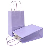 Azowa Gift Bags Mini Small Kraft Paper Bags With Handles 4 X 24 X 6 In Light Purple 12 Pcs