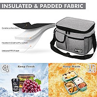 Tirrinia Insulated Lunch Box For Women Men Leakproof Thermal Reusable Lunch Bag With 4 Pockets For Adult Lunch Bag Cooler Tote