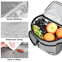 Tirrinia Insulated Lunch Box For Women Men Leakproof Thermal Reusable Lunch Bag With 4 Pockets For Adult Lunch Bag Cooler Tote