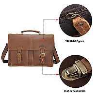 Polare Full Grain Leather 16 Messenger Bag Laptop Briefcase Bag Work Bag For Men