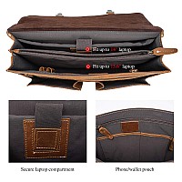 Polare Full Grain Leather 16 Messenger Bag Laptop Briefcase Bag Work Bag For Men