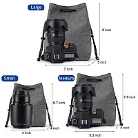 Szone Soft Camera Bag Dslr Insert Handbag Drawstring Lens Case Compatible With Canon Nikon Sony