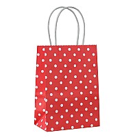 Adido Eva 25 Pcs Gift Bags Red Mini Kraft Paper Bags With Handles For Party Supplies 6 X 43 X 23 In