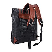 Mckleinusa Element Pebble Grain Calfskin Leather 17 Leather Twotone Flapover Laptop Tablet Backpack Black 18472