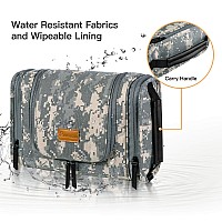 Mirason Hanging Toiletry Bag For Men Dopp Kit Waterproof Travel Organizer Bag With Sturdy Metal Hook And Handle For Bathroom Sho