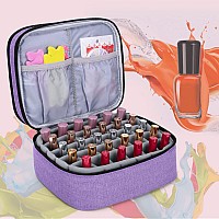 LUXJA Nail Polish Carrying Case - Holds 30 Bottles (15ml - 0.5 fl.oz), Double-layer Organizer for Nail Polish and Manicure Set, Lavender (Bag Only)