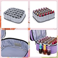 LUXJA Nail Polish Carrying Case - Holds 30 Bottles (15ml - 0.5 fl.oz), Double-layer Organizer for Nail Polish and Manicure Set, Lavender (Bag Only)