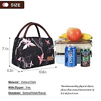 Buringer Insulated Lunch Bag Lunch Box For Women Men Adult Lunch Tote For Work Picnic Travel Pink Flowers