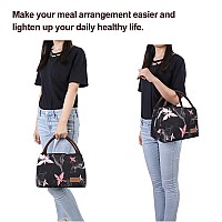 Buringer Insulated Lunch Bag Lunch Box For Women Men Adult Lunch Tote For Work Picnic Travel Pink Flowers