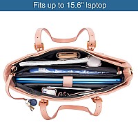 Professional Laptop Purse Tote Bag With Padded Compartment Fits Up To 156 Inch Computer N1Pink