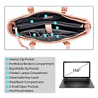 Professional Laptop Purse Tote Bag With Padded Compartment Fits Up To 156 Inch Computer N1Pink