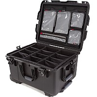 Wheeled Series 960 Lightweight Nk7 Resin Waterproof Hard Case With Padded Dividers And Lid Organizer Black