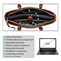 Lovevook Laptop Bag For Women Structured Leather Computer Bag Professional Work Tote Purse Teacherattorneys Choice Retrobr