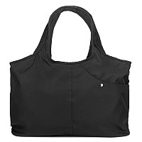 Zooeass Women Fashion Large Tote Shoulder Handbag Waterproof Tote Bag Multifunction Nylon Travel Shoulder New Black