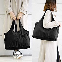 Zooeass Women Fashion Large Tote Shoulder Handbag Waterproof Tote Bag Multifunction Nylon Travel Shoulder New Black