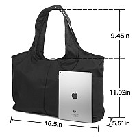 Zooeass Women Fashion Large Tote Shoulder Handbag Waterproof Tote Bag Multifunction Nylon Travel Shoulder New Black