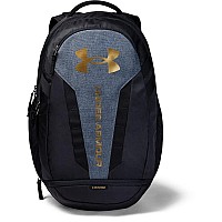 Under Armour Unisexadult Hustle 50 Backpack 004 Black Black Medium Heather Metallic Gold Luster One Size Fits All