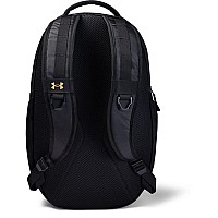 Under Armour Unisexadult Hustle 50 Backpack 004 Black Black Medium Heather Metallic Gold Luster One Size Fits All