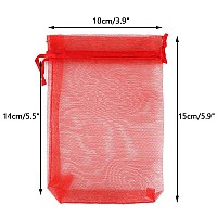 4X6 Organza Bags100Pcs 10X15Cm Drawstring Organza Jewelry Favor Pouches Wedding Party Festival Gift Bags Candy Bags Random