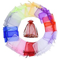 4X6 Organza Bags100Pcs 10X15Cm Drawstring Organza Jewelry Favor Pouches Wedding Party Festival Gift Bags Candy Bags Random