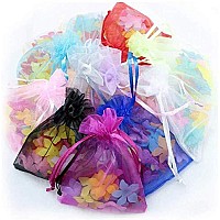 4X6 Organza Bags100Pcs 10X15Cm Drawstring Organza Jewelry Favor Pouches Wedding Party Festival Gift Bags Candy Bags Random