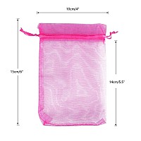 4X6 Organza Bags100Pcs 10X15Cm Drawstring Organza Jewelry Favor Pouches Wedding Party Festival Gift Bags Candy Bags Rose