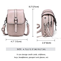 Myfriday Vintage Crossbody Phone Bag For Women Small Leather Shoulder Purse And Handbag With Tasselrivet Decoration