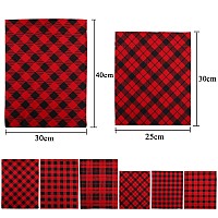 Aneco 6 Pack Cotton Buffalo Plaid Red And Black Plaid Drawstring Bag Stocking Storage Sack Present Xmas Gift Bags Party Favors B