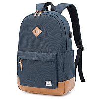 Abshoo Classical Basic Womens Travel Backpack For College Men Water Resistant Laptop School Bookbag Usb Navy