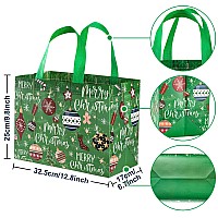 Whaline 12 Pack Large Christmas Tote Bags With Handles Reusable Gift Bag Grocery Shopping Totes For Holiday Xmas 128 X 98