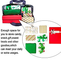 Whaline 12 Pack Large Christmas Tote Bags With Handles Reusable Gift Bag Grocery Shopping Totes For Holiday Xmas 128 X 98