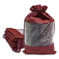 Thedisplayguys 96Pack 75X115 Linen Burlap Sheer Organza Gift Bag With Drawstring For Party Favors Presents Samples Tr