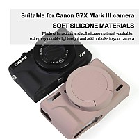 Easy Hood Case For Canon Powershot G7 X Mark Iii Digital Camera Soft Silicone Protective Cover With Removable Lens Cover For Ca