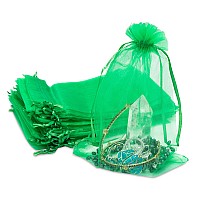 Thedisplayguys 48Pack 6X8 Light Green Sheer Organza Gift Bags With Drawstring Jewelry Candy Treat Wedding Party Favors Mesh Po