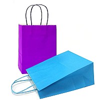 Azowa Gift Bags Large Kraft Paper Bags With Handles 75 X 39 X 98 In Blue Purple 12 Pcs