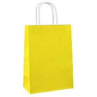 Adido Eva 25 Pcs Small Gift Bags Yellow Kraft Paper Bags With Handles For Party Favor 82 X 6 X 31 In