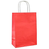 Adido Eva 25 Pcs Small Gift Bags Red Kraft Paper Bags With Handles For Party Favor 82 X 6 X 31 In