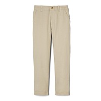 French Toast Boys Adjustable Waist Stretch Straight Fit Chino Pant Standard Husky School Uniform Khaki 10