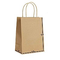 25 Bags 13 X 7 X 17 Brown Kraft Paper Gift Bags Bulk With Handles Ideal For Shopping Packaging Retail Party Craft Gifts