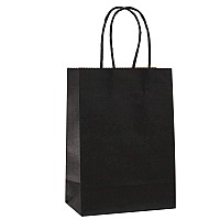 Adido Eva 25 Pcs Small Gift Bags Black Kraft Paper Bags With Handles For Party Favor 82 X 6 X 31 In