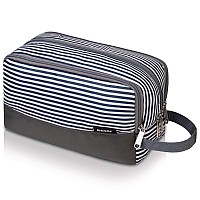 Toiletry Bag For Men Hanging Dopp Kit Water Resistant Shaving Bag Small Toiletry Bag For Traveling Blue Stripe