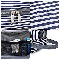 Toiletry Bag For Men Hanging Dopp Kit Water Resistant Shaving Bag Small Toiletry Bag For Traveling Blue Stripe