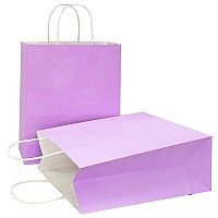 Azowa Gift Bags Large Kraft Paper Bags With Handles 122 X 102 X 47 In Purple 12 Pcs